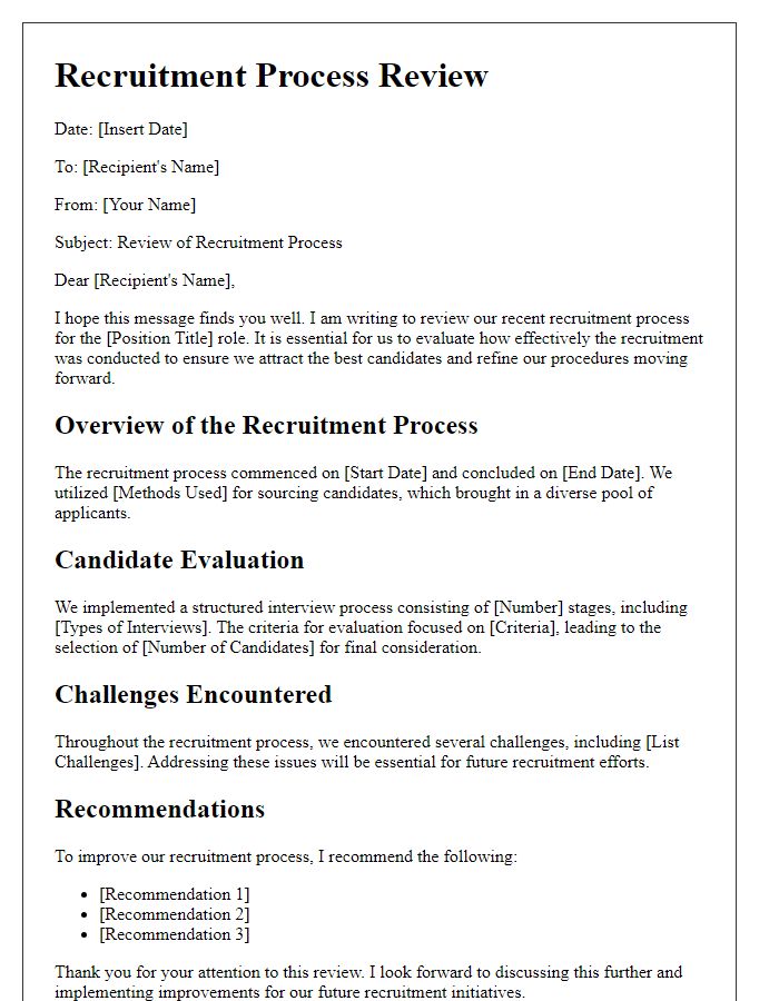 Letter template of recruitment process review