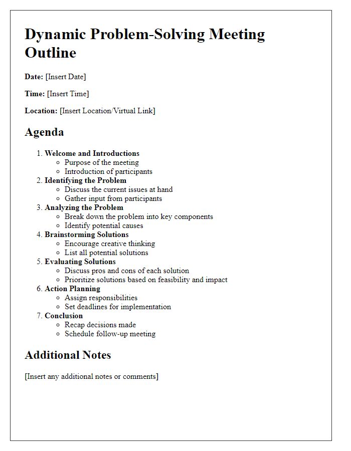 Letter template of dynamic problem-solving meeting outline