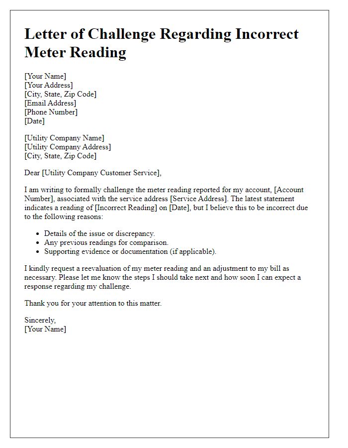 Letter template of incorrect meter reading challenge.