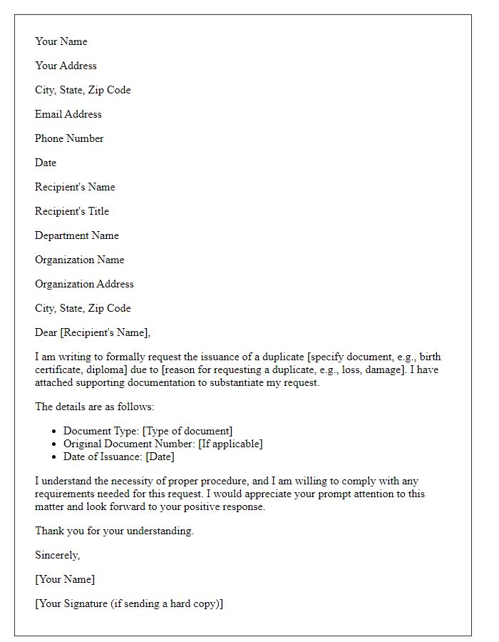 Letter template of appeal for duplicate document issuance