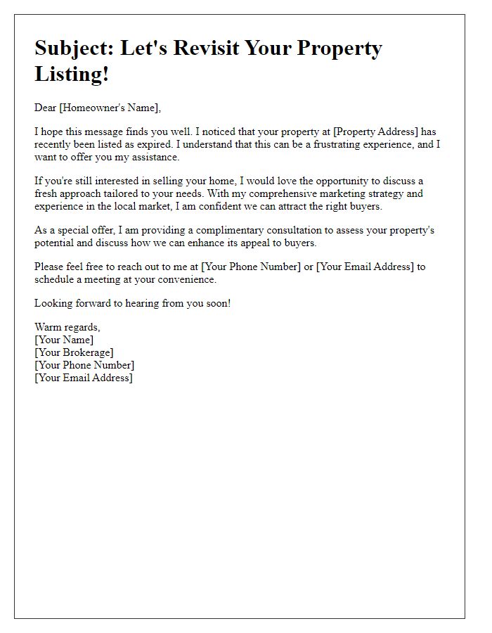 Letter template of expired listing re-engagement offer