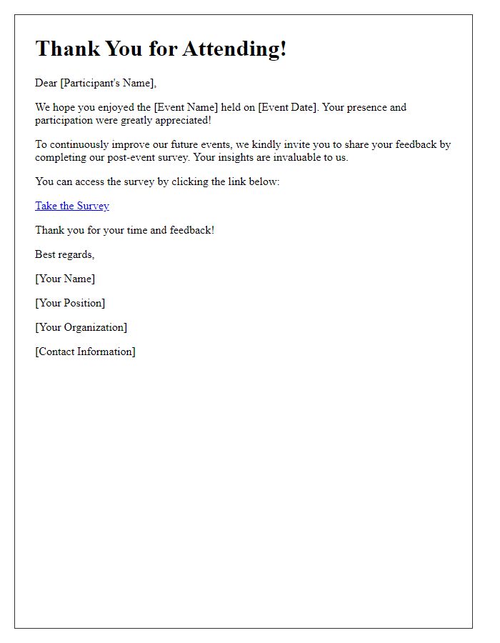 Letter template of post-event survey invitation for participants