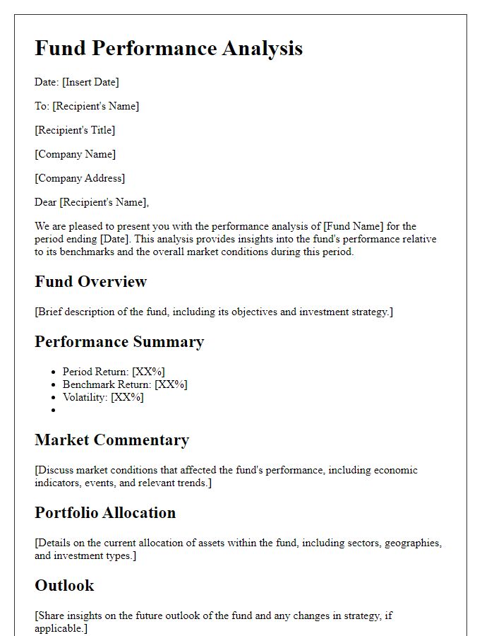 Letter template of fund performance analysis.