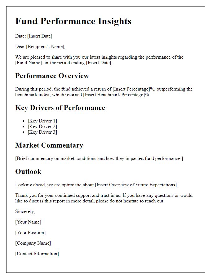 Letter template of fund performance insights.