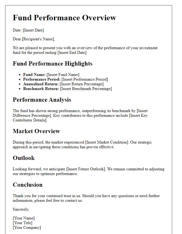 Letter template of fund performance overview.