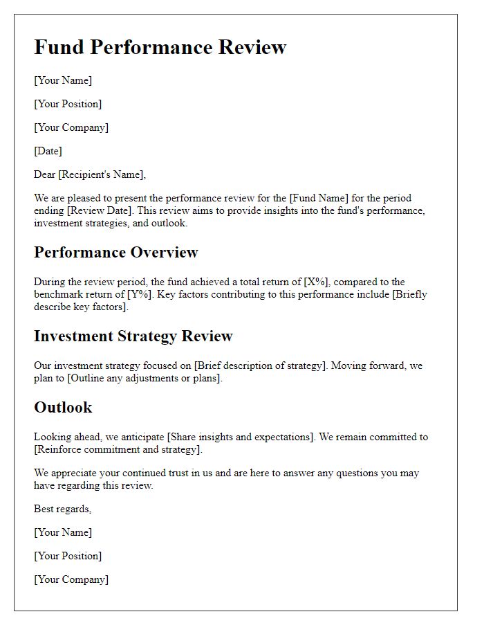 Letter template of fund performance review.