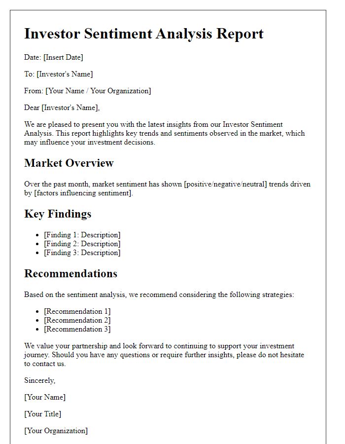 Letter template of investor sentiment analysis