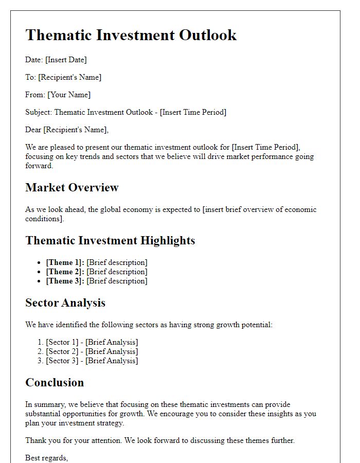 Letter template of thematic investment outlook