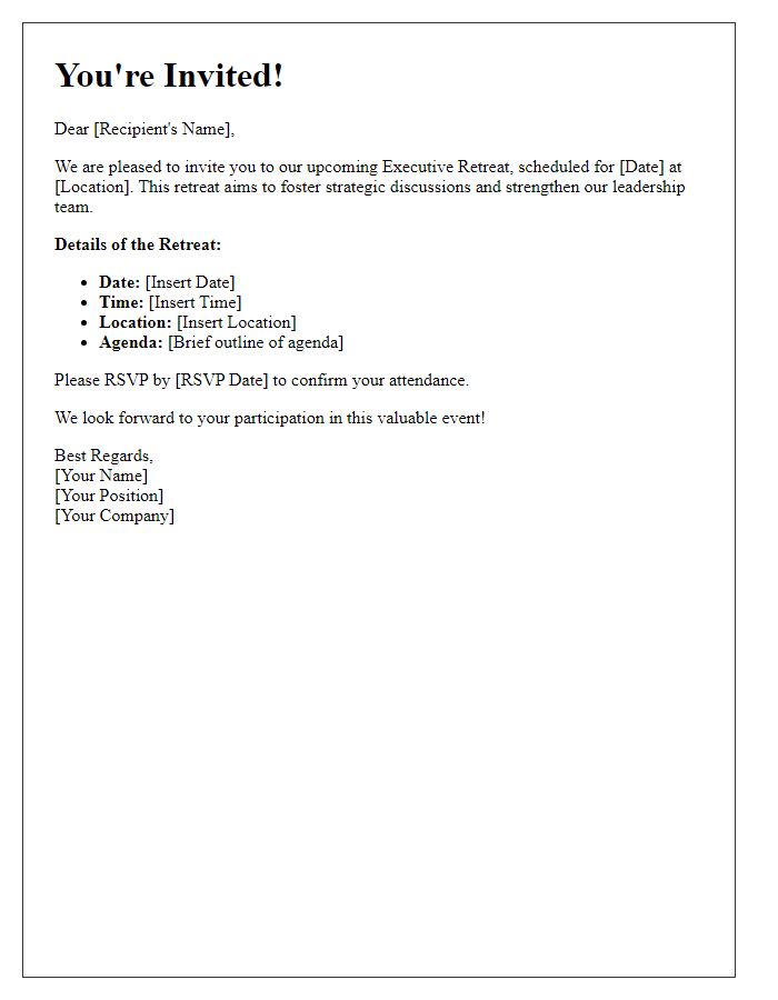 Letter template of invitation for executive retreat