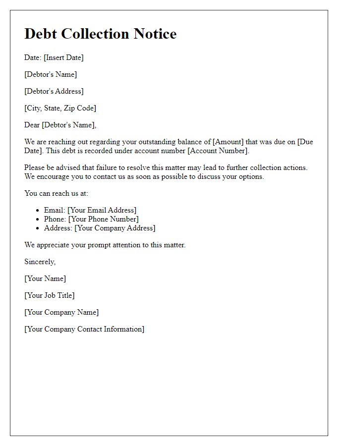 Letter template of initial contact for overseas debt collection.