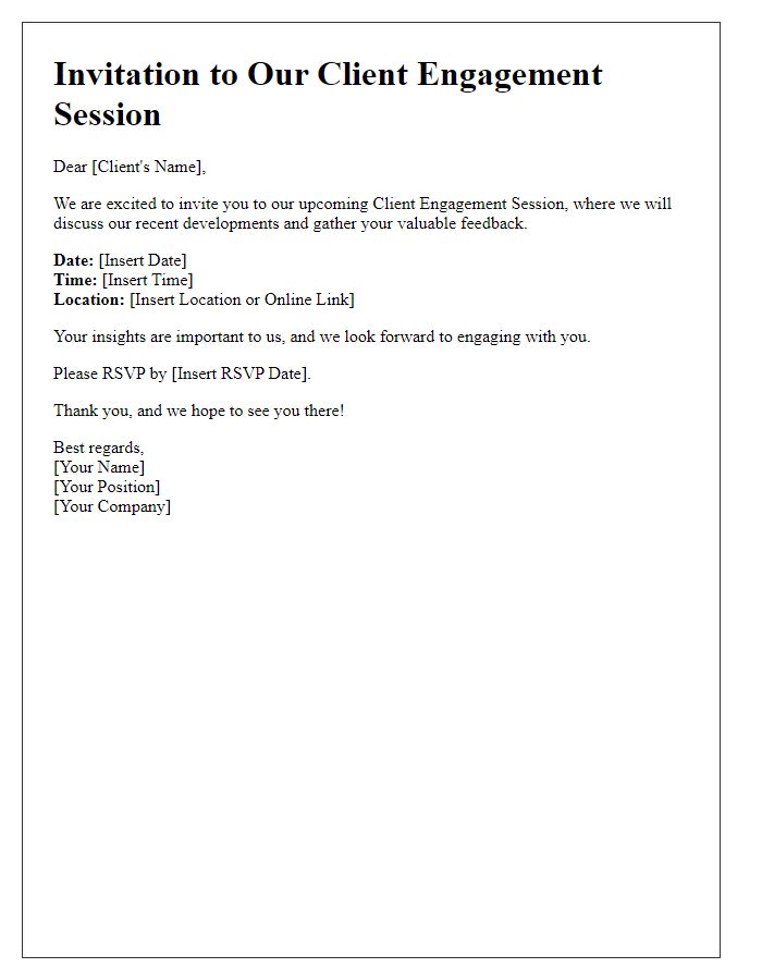 Letter template of client engagement invitation