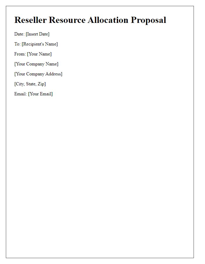 Letter template of reseller resource allocation proposal