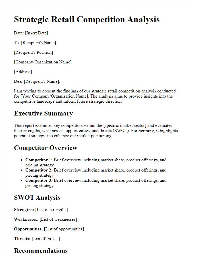 Letter template of strategic retail competition analysis