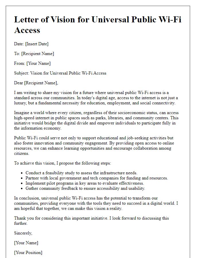 Letter template of vision for universal public Wi-Fi access.