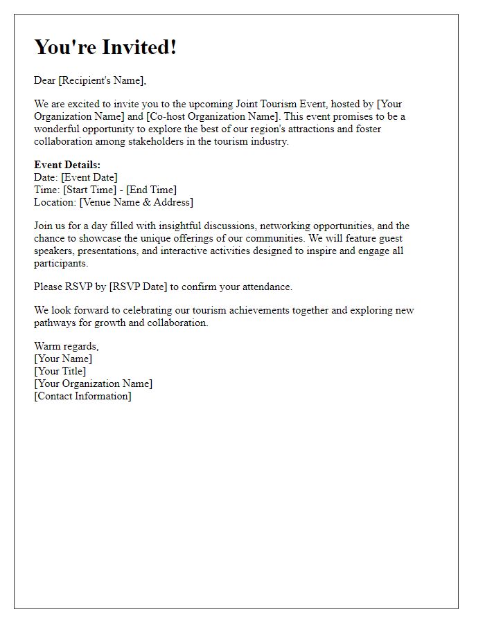 Letter template of joint tourism event invitation