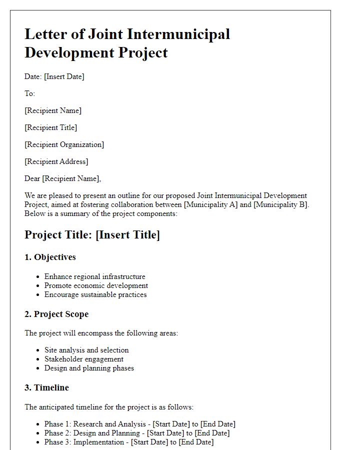 Letter template of joint intermunicipal development project outline