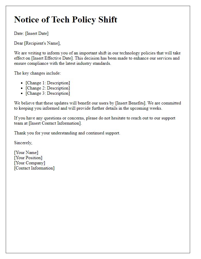 Letter template of tech policy shift disclosure