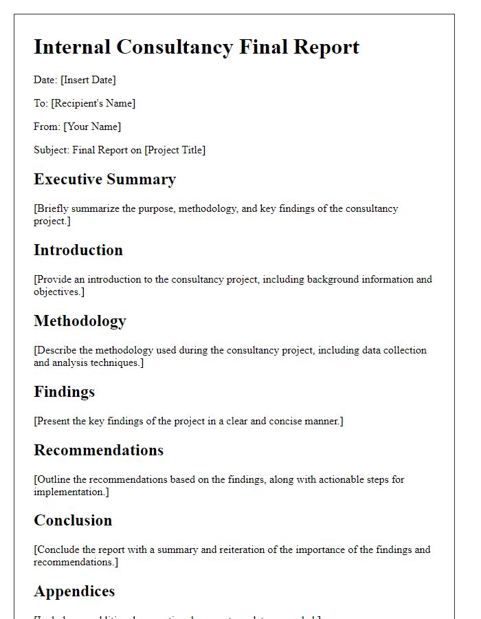 Letter template of internal consultancy final report