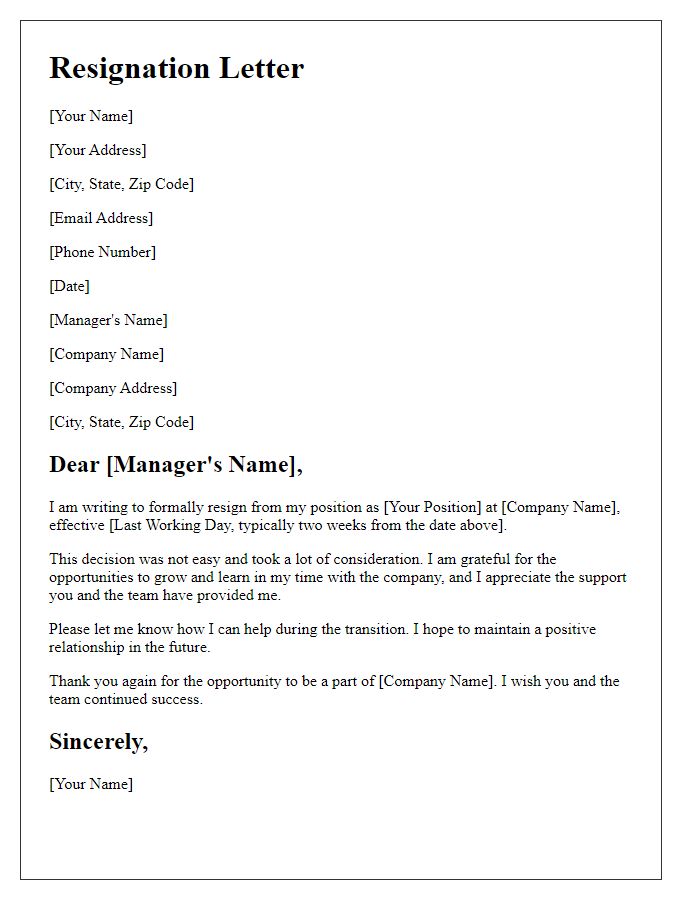 Letter template of resignation from transport service position