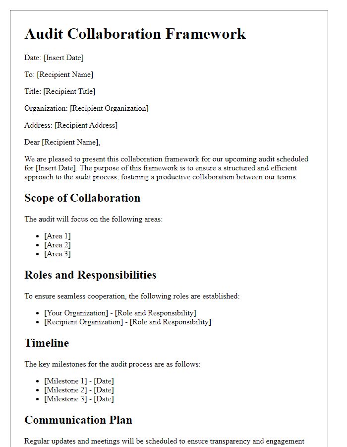 Letter template of audit collaboration framework