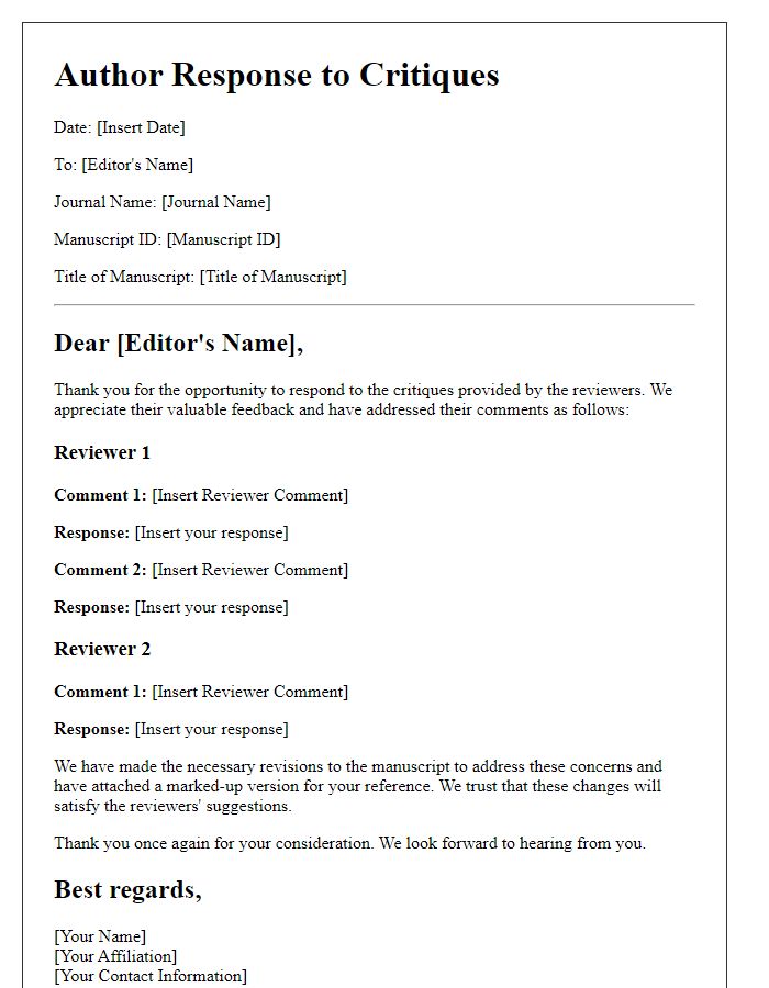 Letter template of Author Response to Critiques