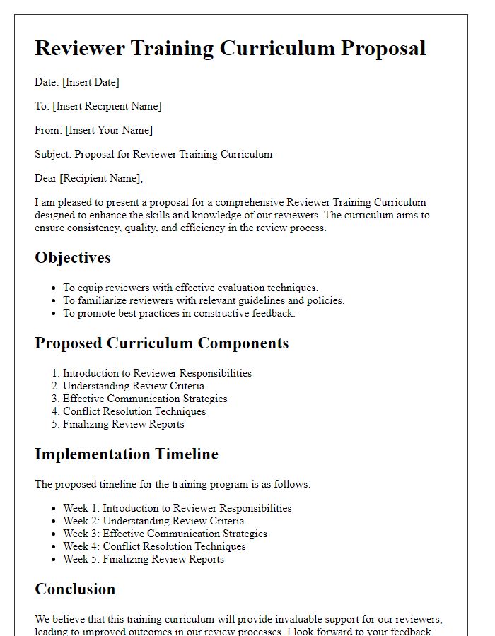 Letter template of Reviewer Training Curriculum Proposal