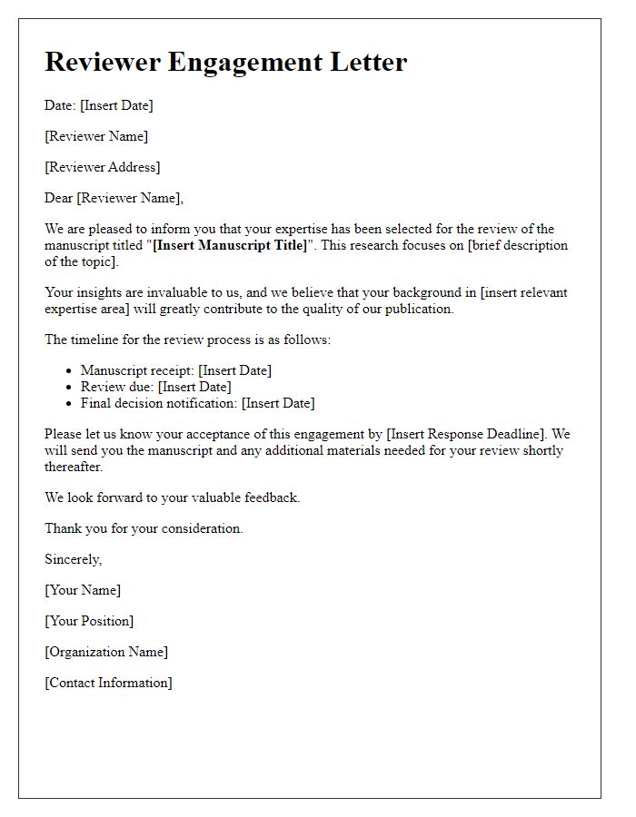 Letter template of engagement for reviewer analysis