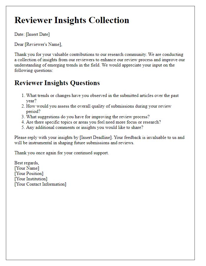 Letter template of Reviewer Insights Collection