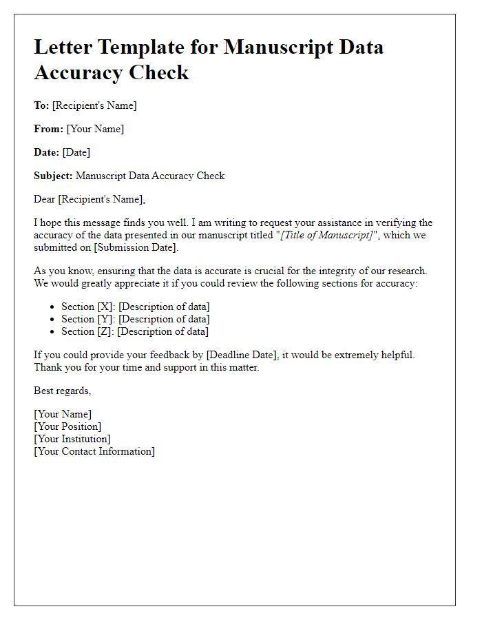 Letter template of manuscript data accuracy check