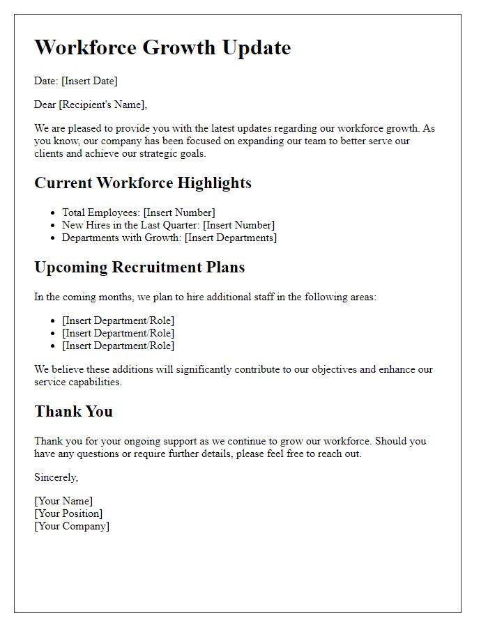 Letter template of workforce growth update