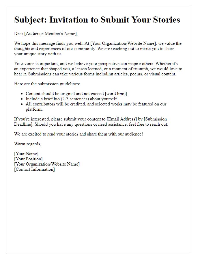 Letter template of appeal for audience-submitted content