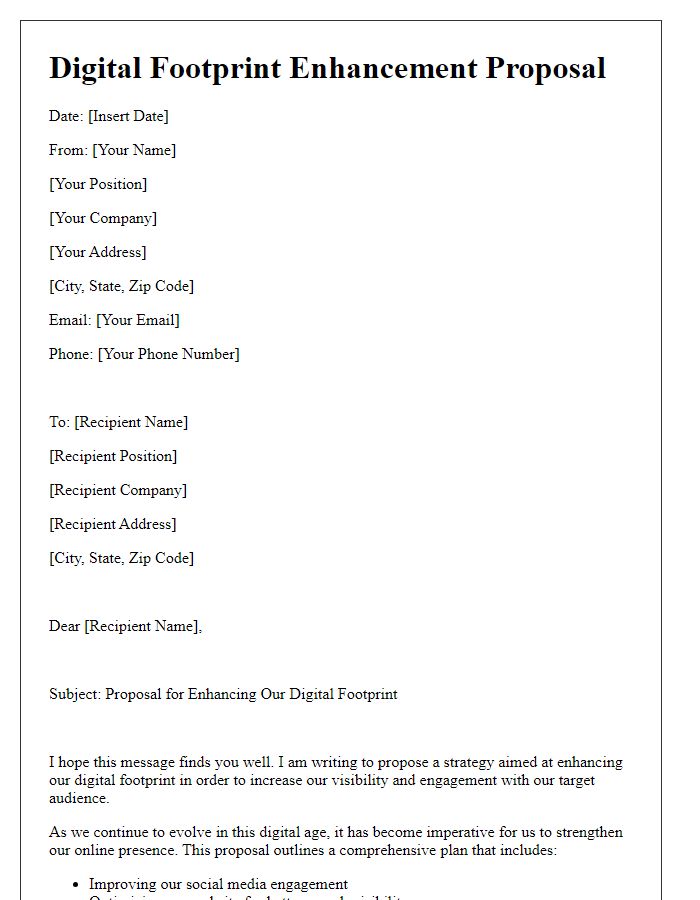 Letter template of Digital Footprint Enhancement Proposal