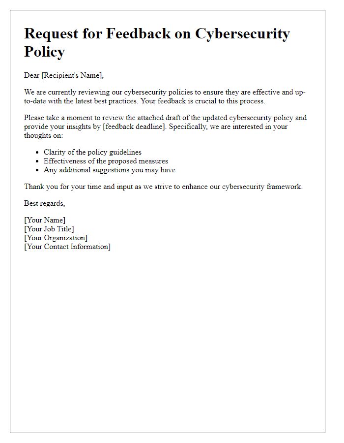 Letter template of cybersecurity policy feedback request