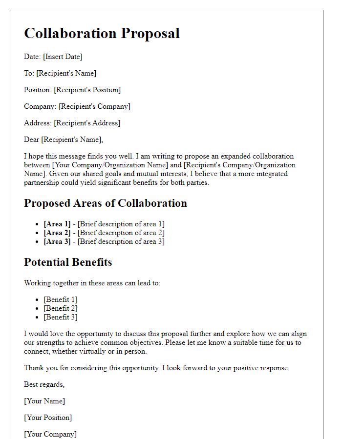 Letter template of expanded collaboration suggestion