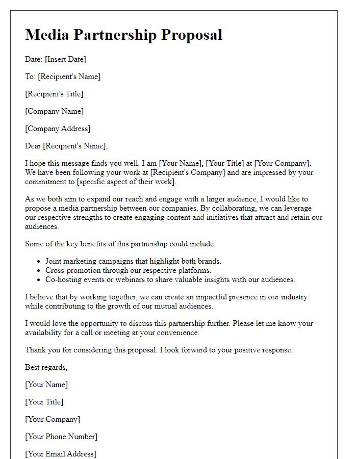 Letter template of media partnership negotiation for mutual audience growth