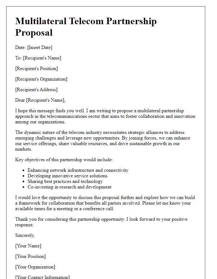 Letter template of multilateral telecom partnership approach