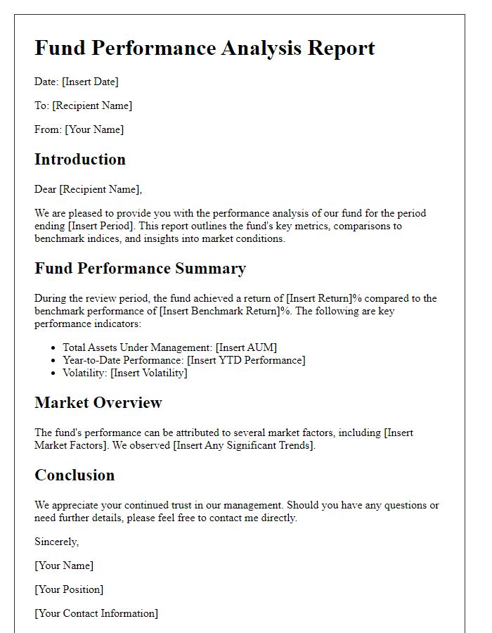 Letter template of fund performance analysis