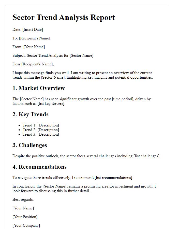 Letter template of sector trend analysis