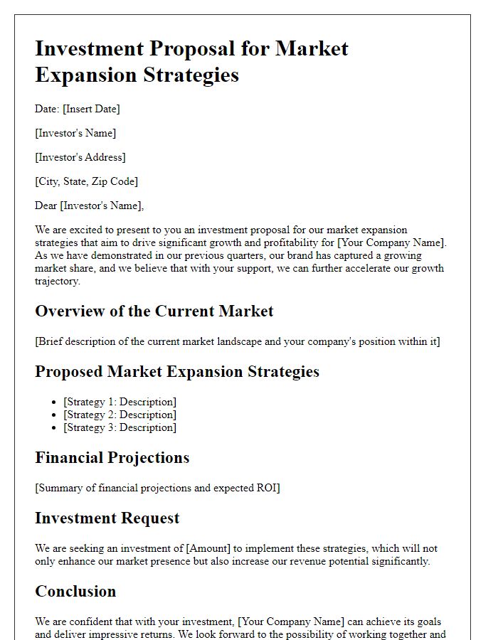 Letter template of investment proposal for market expansion strategies