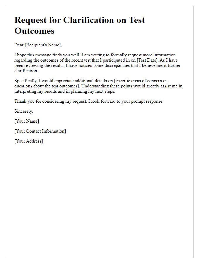 Letter template of appeal for more information on test outcomes