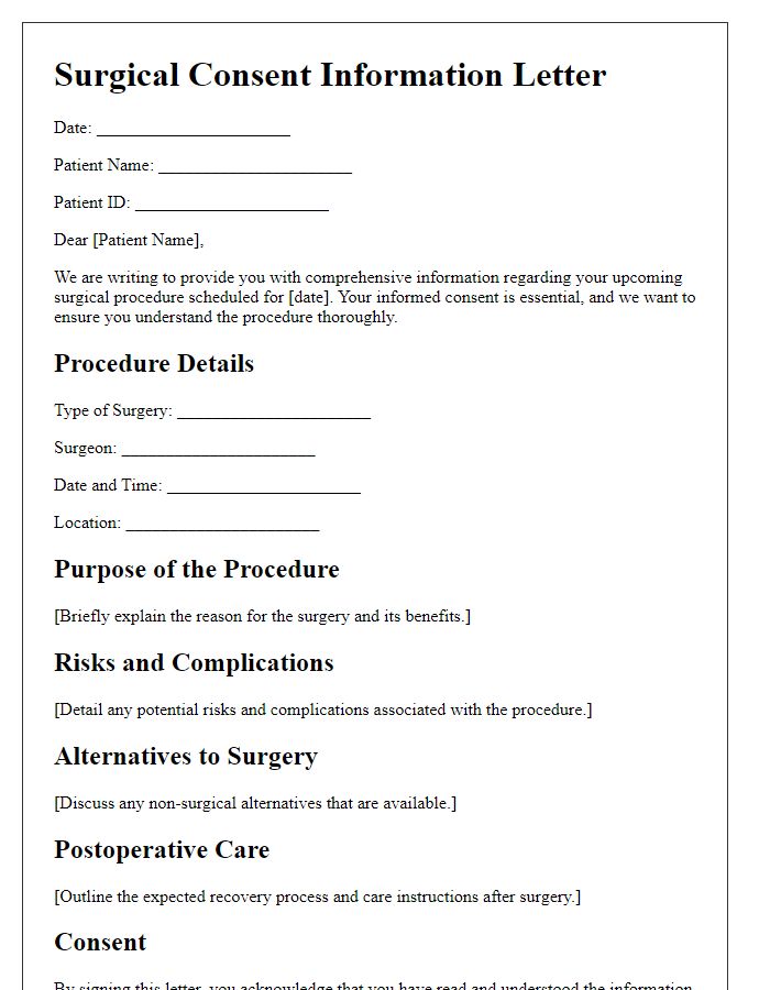 Letter template of comprehensive surgical consent information