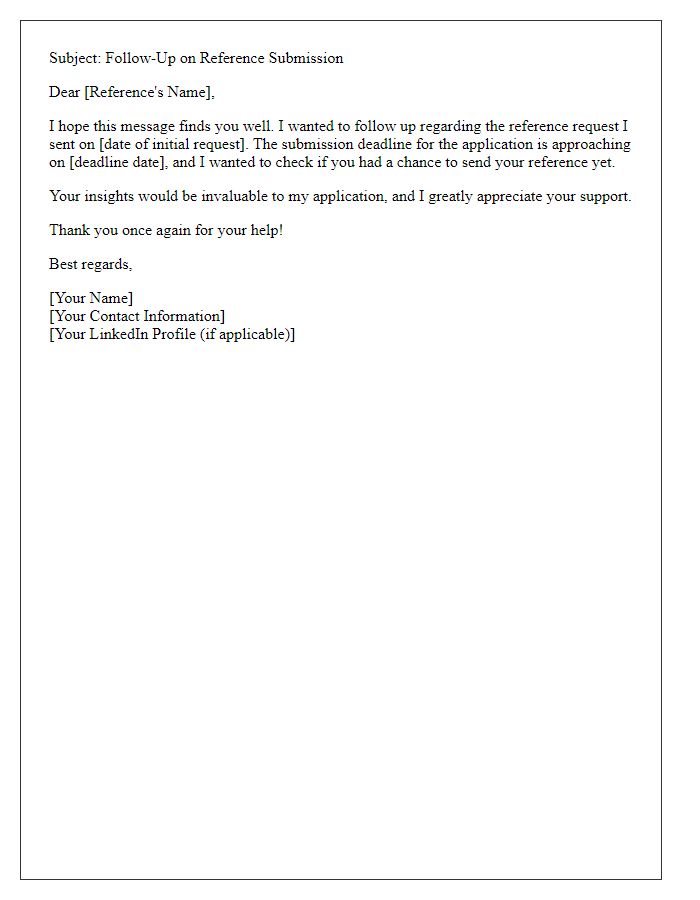 Letter template of follow-up request for reference submission