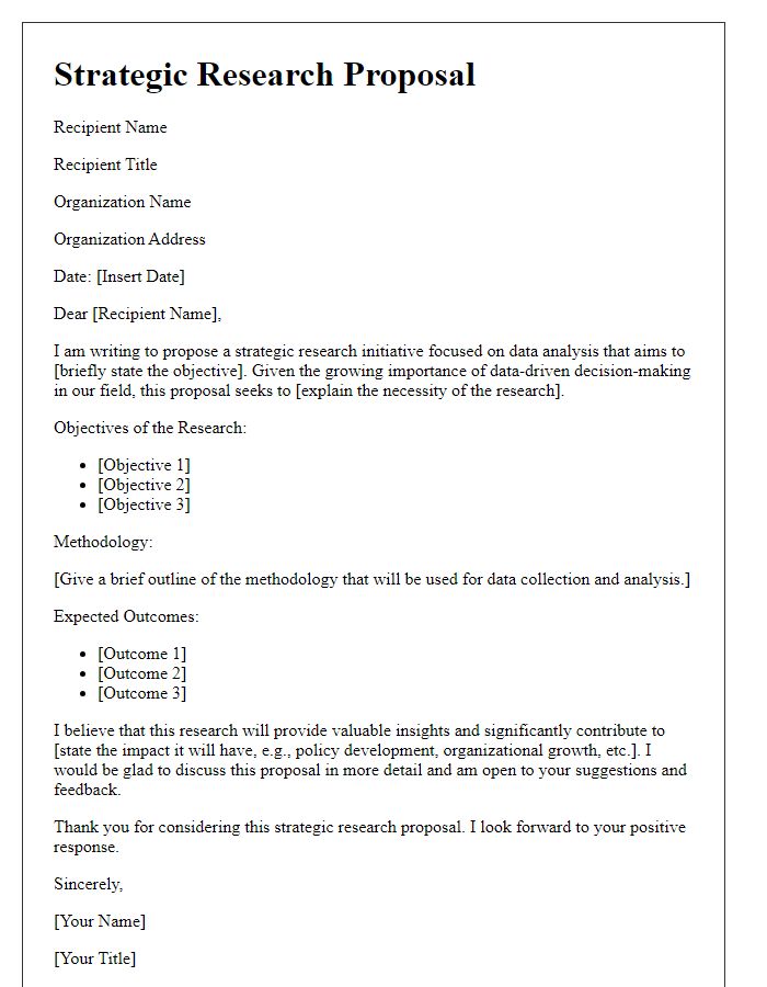 Letter template of strategic research proposal for data analysis