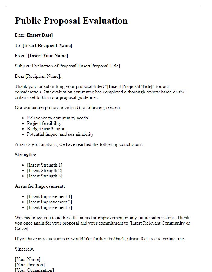 Letter template of public proposal evaluation