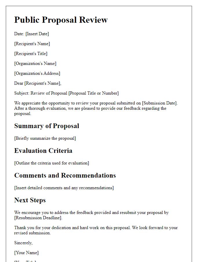 Letter template of public proposal review