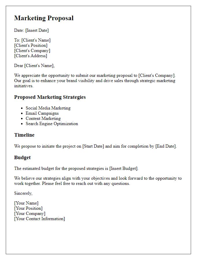 Letter template of marketing proposal