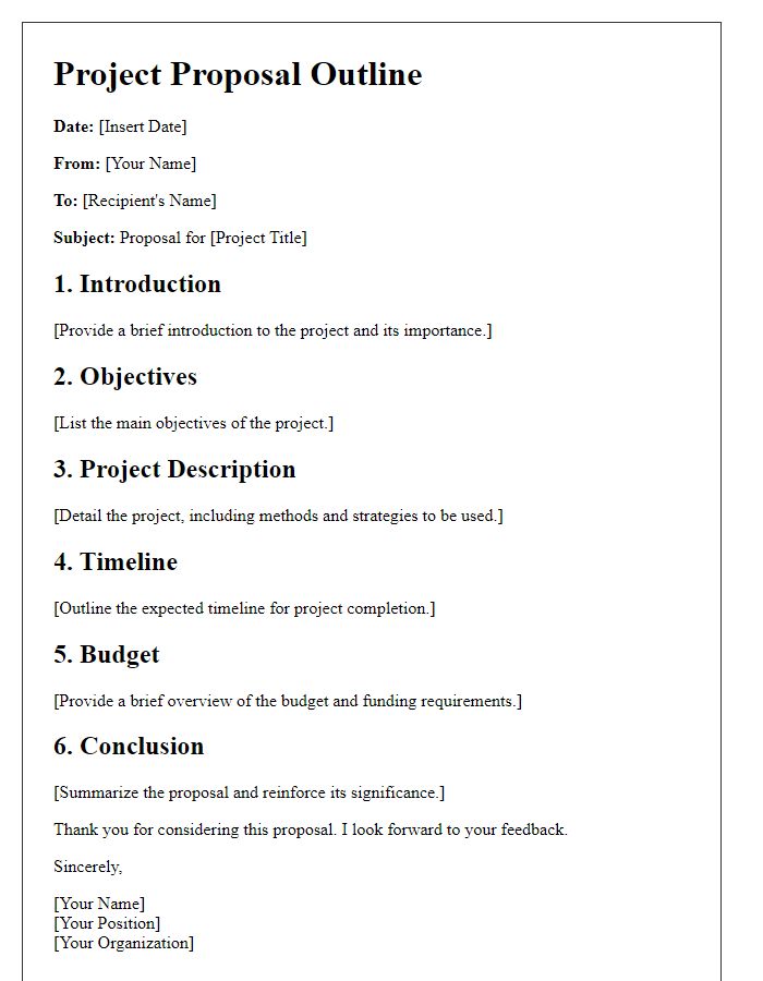 Letter template of project proposal outline