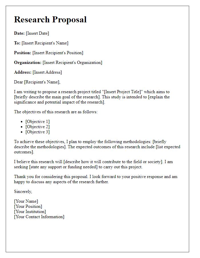 Letter template of research proposal