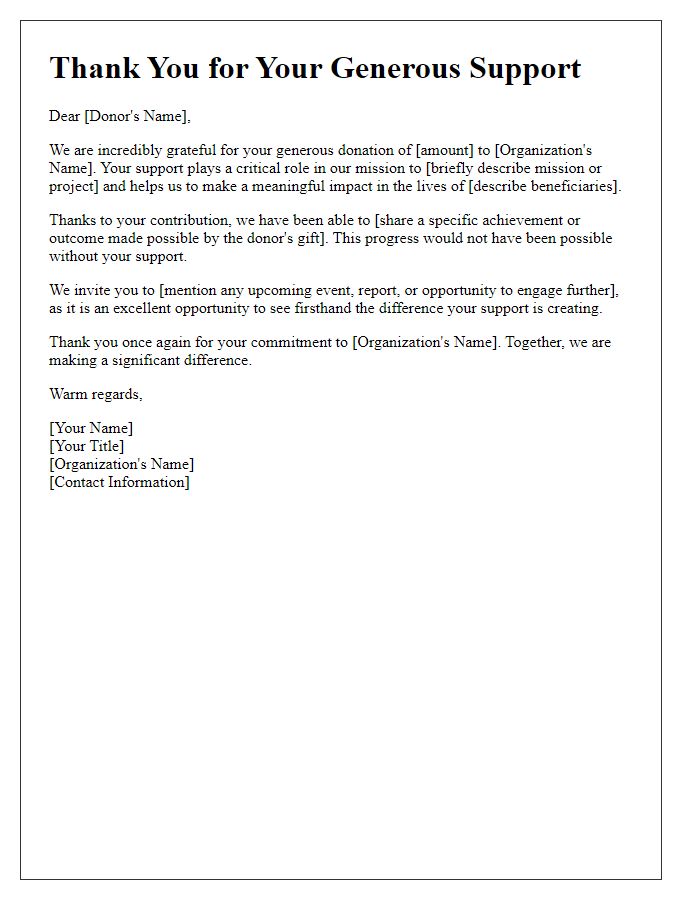 Letter template of impact-focused donor thank you