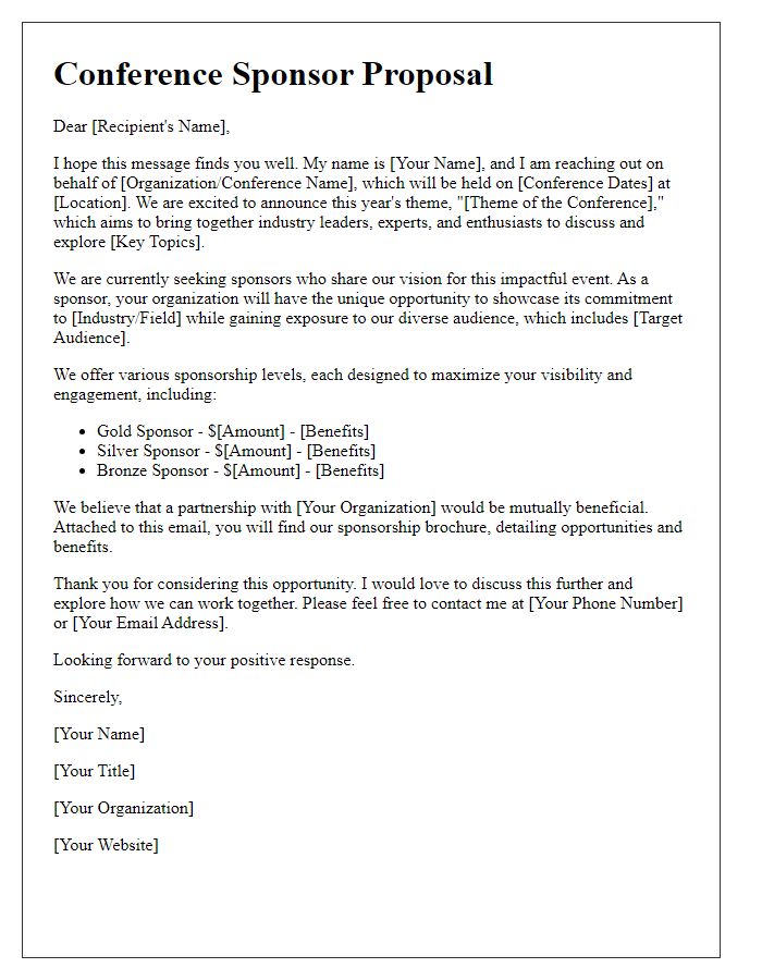 Letter template of Conference Sponsor Pitch